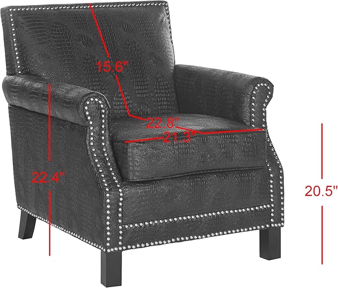 SAFAVIEH Mercer Collection Charles Grey Linen Club Chair
