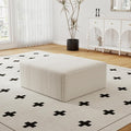 27 Sofa Ottoman Corduroy Upholstered Deep Seat Comfy Cloud Couch with Movable Ottoman DIY Combination No Assembly Required White