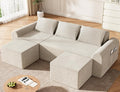 Cloud Sectional Couch with 2 Ottomans &amp 3 Pillows Boneless Couches for Living Room U Shaped Sectional Sofa Deep Seat Comfy Couch for Small Spaces No Assembly Required 72h to Restore