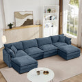 Eafurn 130.71 Oversized Reversible Modular Sectional Sofa Couch with 2 Ottomans - Deep Seat Chenille Modern U Shaped Sofa with Thickness Cushions and Pillows for Living Room Bedroom