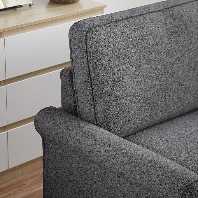 ONBRILL Pull Out Sofa Bed 2-in-1 Full Size Convertible Sleeper Sofa Couch with Pull Out Bed USB Charging Port Hide a Mattress with Menmory Foam Loveseat Couch for Living Room Dark Grey