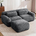 Boneless Couch Modular Sectional Sofa Comfy Cloud Couch No Assembly L Shaped Couches 80.4 Modern Sectional Couches for Living Room Deep Seat Loveseat Sofa Floor Sofas Anti-SlipGray