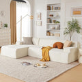 106 Modular Sectional Sofa Boneless Couch Sponge Sectional Sofa for Living Room High Density Sponges Cloud CouchModular L-Shape with Chaise Beige