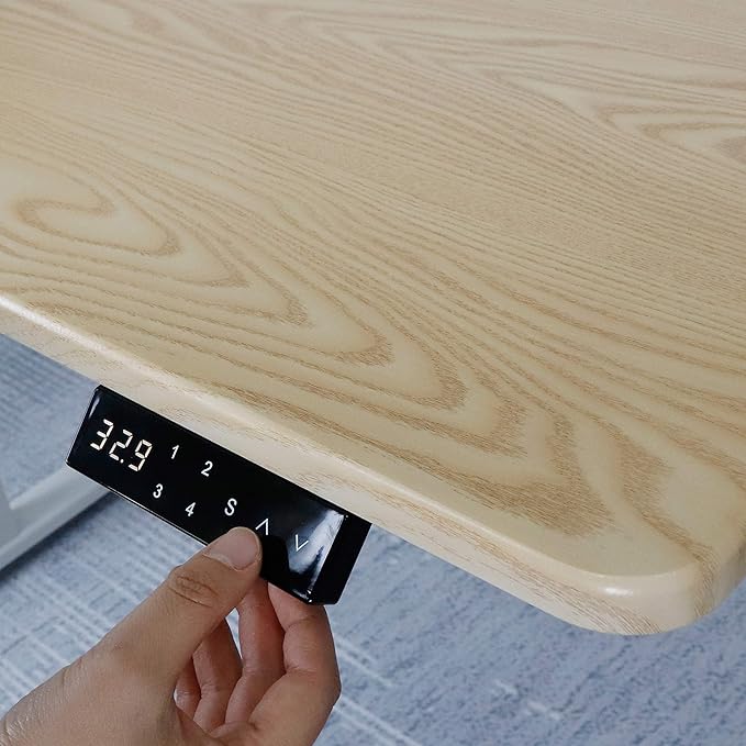 UNICOO Electric Height Adjustable Standing Desk Electric Standing Workstation Sit Stand Home Office Desk Gaming Table Whole-Piece Desktop Board 48 * 24 in (KT1001-LW)
