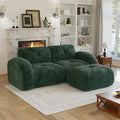 80 Sectional Modular Cloud Couch Boneless Couches with Deep Seat Convertible 2-Seater Sofa Set with Ottoman for Living Room Bedroom Office Green