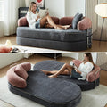 Convertible Sofa Bed with Fixed-Shape Frame 4-in-1 Combination Folding Pull Out Couch Futon Couch in a Box Modular Floor Sleeper Sofa Bed for Living Room Bedroom (2 Pillows PinkGrey)