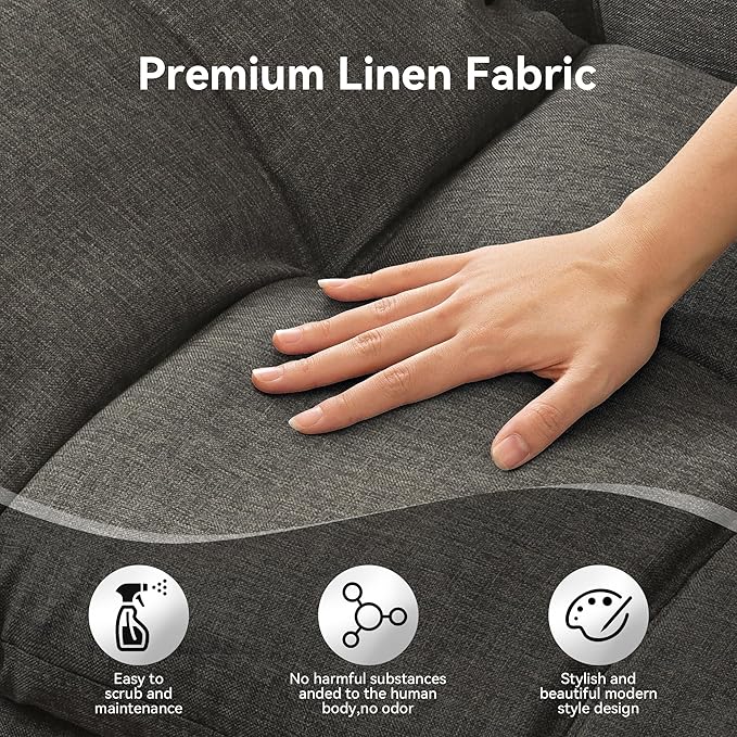 Vyfipt Convertible Futon Sofa Bed 71 Memory Foam Futon Couch with DetachableAdjustable BackrestLinen Fabric Folding Small Loveseat Sleeper for for Living RoomRVOfficeApartmentDark Grey