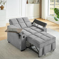 Large Size Convertible Sleeper Chair Futon Sofa Bed Comfortable thick cushion Single Sleeper Sofa Handheld storage and Adjustable Backrest | Reading Chair with Rotating small table (light gray)