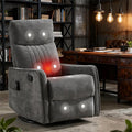 Dark Grey 360° Swivel Rocker Recliner Chair Massage Reclining Chair with 8-Point Vibration &amp Lumbar Heat for Adults Elderly 155° Recline Easy Assembly for Living Room