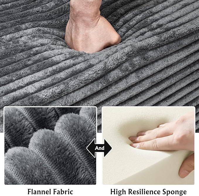 Boneless Modular Sectional Sofa Cloud Couch with Left Facing Chaise Oversized Deep Seat L-Shaped Soft Corduroy Fabric Sectional Couch for Living Room -Grey