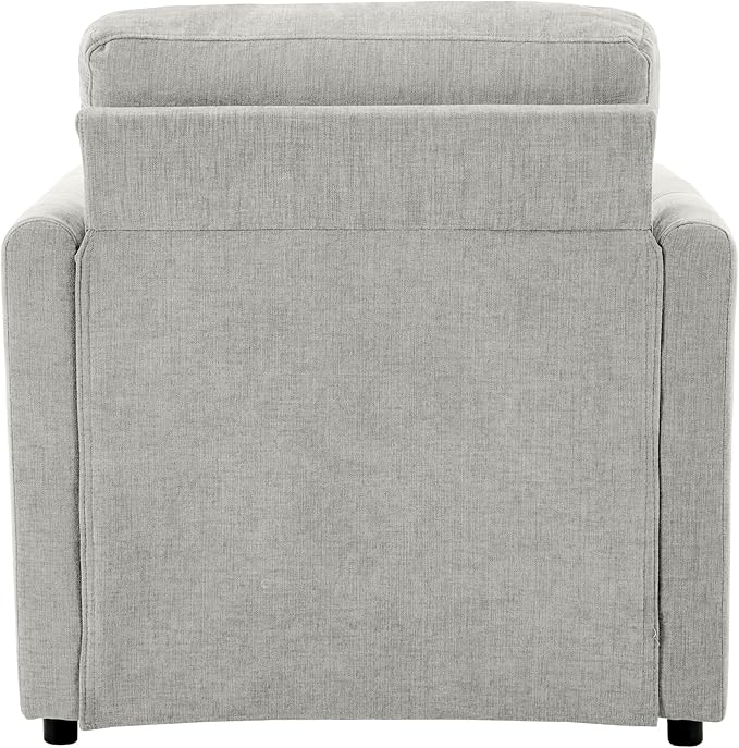 31.9 Oversized Cozy Upholstered Armchair Chenille Fabric Cloud Sofa Double Cushion Single Sofa Plush Cushion Armchair for Living Room Office Apartment (Light Grey-1c)