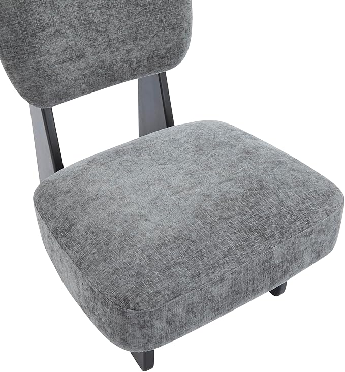 Set of Two Accent Chairs Chairs Living Room Set of 2 - Comfortable Accent Chair with Soft Upholstery Armless chair with Wood Base for Small Spaces Living Room Bedroom (Black+Charcoal Grey)