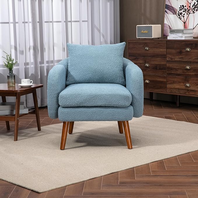 Wood Frame Armchair Modern Accent Chair Lounge Chair for Living Room
