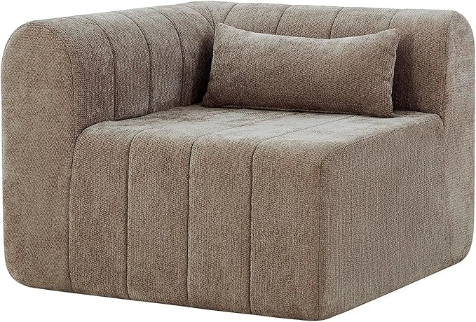 Christopher Knight Home Flarin 145.5 Convertible Sectional Sofa Couch L-Shape Home Sofa Living Room 4 Seat Sectional Sleeper Sofa Fabric Upholstered Comfy Cloud Couch No Assembly Light Brown