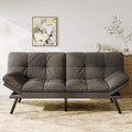 Vyfipt Convertible Futon Sofa Bed 71 Memory Foam Futon Couch with DetachableAdjustable BackrestLinen Fabric Folding Small Loveseat Sleeper for for Living RoomRVOfficeApartmentDark Grey