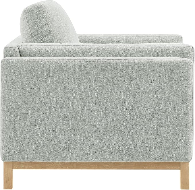 Modway Roscoe Fabric Armchair in Mist - Comfortable Deep Seat Accent Chair with Arms for Living Room or Bedroom