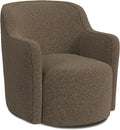 Spatial Order Upholstered 360° Barrel Back Swivel Chair | Accent Chairs for Living Room &amp Bedroom | Decorative Home Furniture Brown Boucle