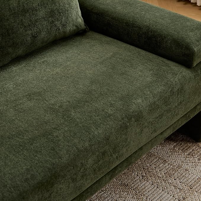 Christopher Knight Home Ahrab 84 Upholstered with 3 Back Pillows Modern Fabric 3-Seater Sofa Cozy Oversized Loveseat with Low Armrest Spacious Lounge Seating for Living Room Home Rest Green