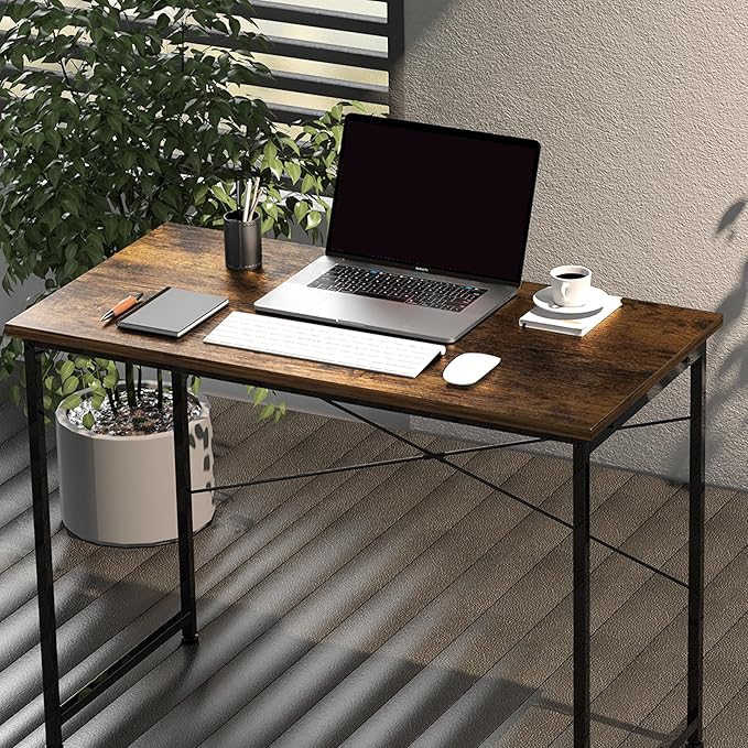 Small Space Writing Desk with Headphone Hooks Modern Simple Design Suitable for Study Home Office and Living Room