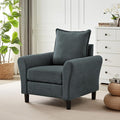 Sofa Accent Chair 35 Reading Chair for Bedroom Modern Linen Fabric Armchair Single Sofa Chair Comfy Arm Chairs for Living RoomBedroom Dark Grey/Blue Grey