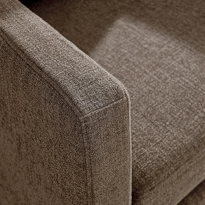 Modway Serene Swivel Accent Armchair in Mocha - Modern Fabric Upholstered Chair - Slipcovered Armchair - Swivel Chair for Living Room or Bedroom