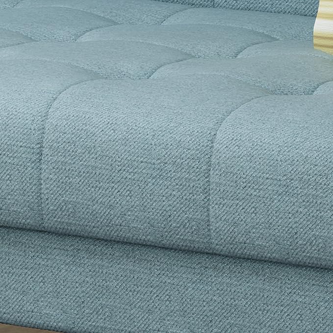 Christopher Knight Home Aidan Mid Century Modern Tufted Fabric Sofa Blue