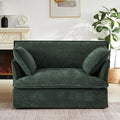 Merax 47.2 Oversized Accent Chair with Dual-Port Charging Skirted Base Deep and Wide Seat Cloud-Like Comfy Single Sofa Modern Design for Living Room&ampApartment ChenilleGreen
