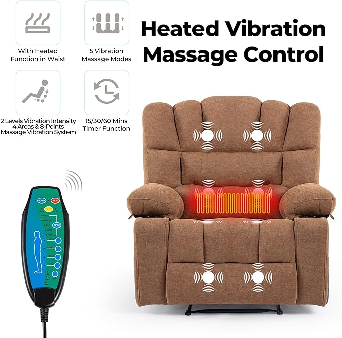 Lounge Chair with Electric Recline for Elderly Seating in Living Room or Bedroom.