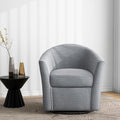 Swivel Accent Chair Armchair Modern Round Single Sofa Seating Comfy Reading Barrel Chairs for Living Room Bedroom (Light Grey Set of 1)