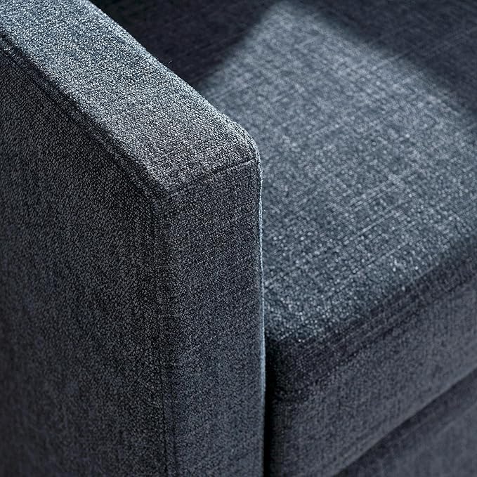 Modway Serene Swivel Accent Armchair in Slate Blue - Modern Fabric Upholstered Chair - Slipcovered Armchair - Swivel Chair for Living Room or Bedroom