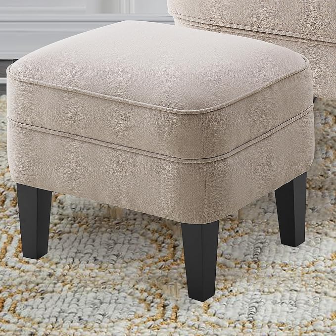 Rosevara Atlas Accent Chairs for Living Room Furniture Living Room Chairs Reading Chair for Room Arm Chairs for Living Room Comfy Chair for Bedroom Small Accent Chairs for Bedroom Velvet Snow Beige
