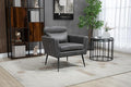 29.5W Classical Accent Chair Armchair Upholstered Reading Chair Single Sofa Leisure Club Chair with Black Metal Leg and Throw Pillow for Living Room Bedroom Dorm Room OfficeValley Gray BronzingSuede