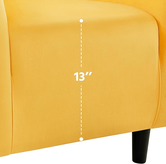 Yaheetech Barrel Chairs Velvet Accent Chairs with Soft Padded Armrest for Living Room Bedroom Waiting Room Office Set of 2 Yellow