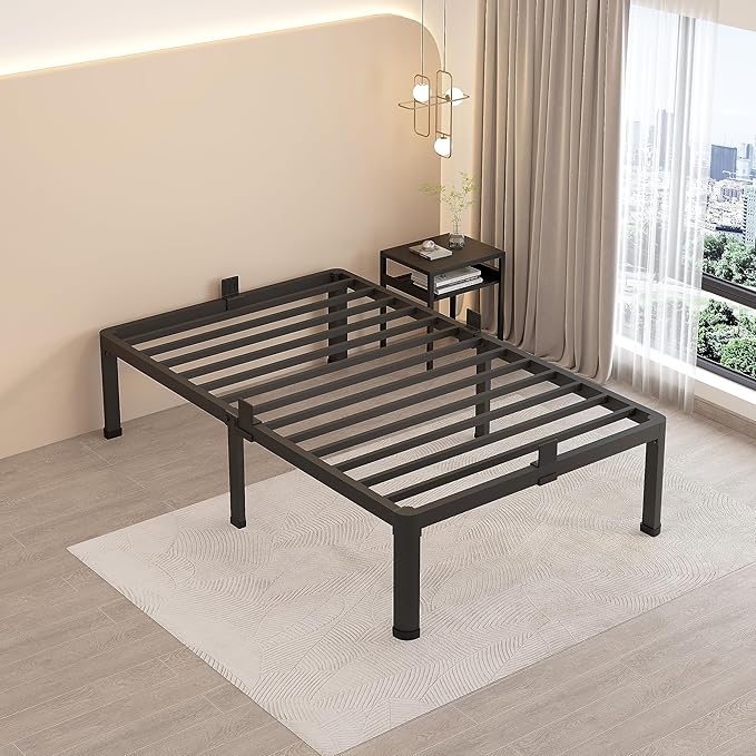 MAF 12 Inch Twin XL Metal Platform Bed Frames with Round Corner Legs Mattress Slide Stopper 3000 LBS Heavy Duty Steel Slats Support No Box Spring Needed Noise Free