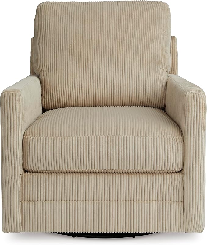 Signature Design by Ashley Icaman Contemporary Swivel Chair with Removable Cushions Light Brown