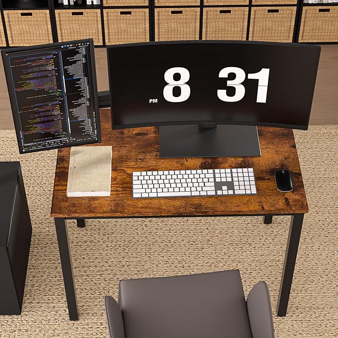 Computer Desk for Small SpaceModern Simple Laptop DeskComputer Table Study Writing Desk for Home OfficeDining RoomLiving Room (Brown 39.37 * 23.62 * 29.52in)