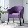 Plush Fabric Armchair: Comfortable Stylish Office &amp Living Room Chair with Wooden Legs
