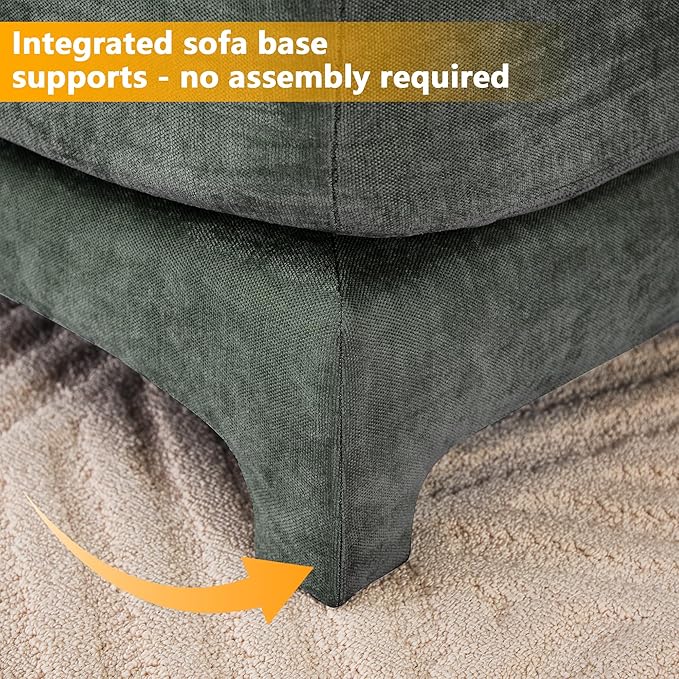 Livavege 73.2 Loveseat Sectional Sofa Modern 2 Seater Love Seat Couches for Living Room Upholstered Deep Seat Couch with Thick Cushions &amp Solid Wood Frame for Small Space Bedroom ApartmentGr