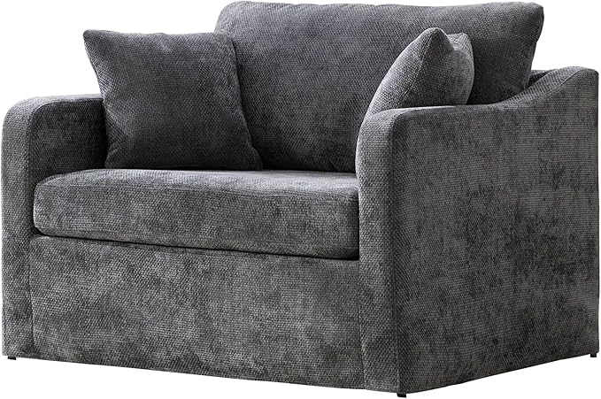 44 Modern Oversized Accent ChairsReading Chair for Bedroom BigChenille Grey Upholstered ArmchairOversized Chair for Living Room Comfy