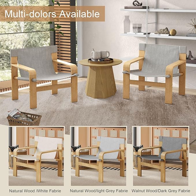 Ball &amp Cast Mid-Century Lounge Living Room ChairsAccent Chair Wide Armrest with Comfortable Linen Fabric Armchair &amp Rubber Wood FrameDetachable and Washable Seating Furniture for ReadingLig