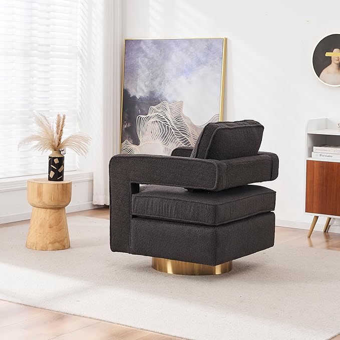 Swivel Barrel Chair for Living Room360 Degree Swivel Club Modern Accent Single Sofa Chair Small Leisure Arm Chair for Nursery Hotel Bedroom Office