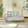 KEIKI 54 2Seat Velvet Loveseat Sofa Couch Rotating Side Table Memory Foam for City Apartment Bedroom Studio Style Conscious Homeowners Luxurious Elegant Sophisticated Refined Quality Design Gray
