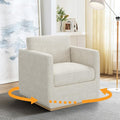 Swivel Barrel Chair Premium Comfy Round Accent Chair for Living Room Mid Century Modern Reading Chair for Adults Bedroom Side Chairs for Small Spaces Wingback Armchair for Home/Office/Ivory White