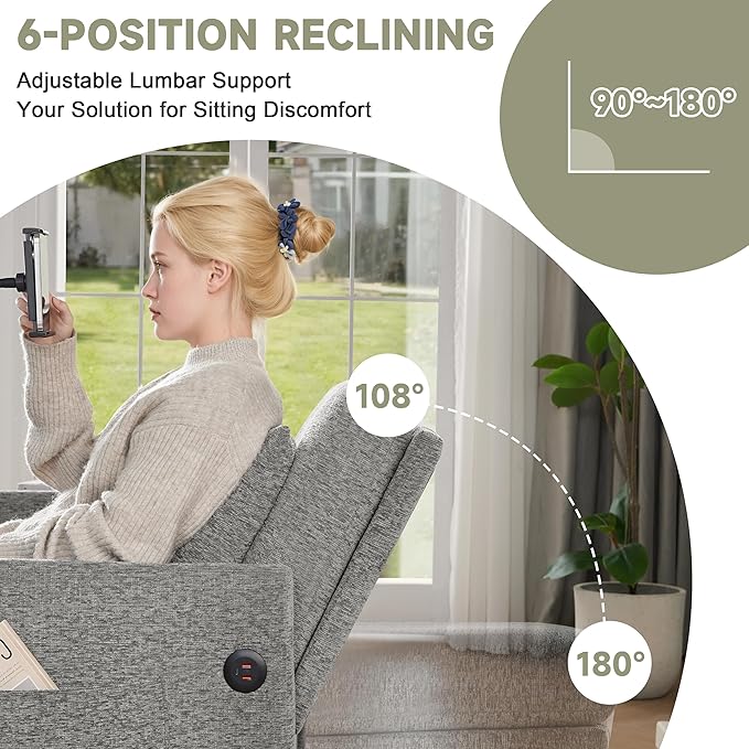 Sleeper Loveseat with USB and Type-C Ports 3 in 1 Convertible Sofa Bed with Phone Holder Pull Out Sofa Bed Loveseat Sleeper Sofa for Living Room Adjustable Backrest Side Pockets Light Grey