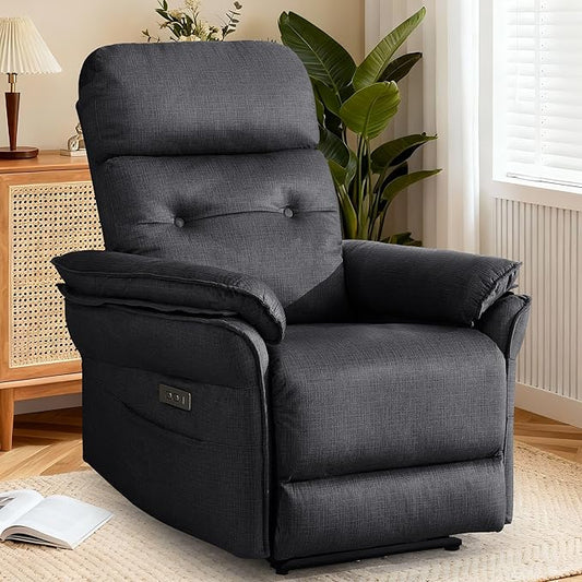 Power Zero Gravity Recliner for Adults with Adjustable Electric Recline USB &amp Type-C Ports Wall-Hugger Design and Side Pocket. Ideal for Small Spaces in Living Rooms or Bedrooms