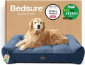 Bedsure SupportMax™ XL Plus Orthopedic Dog Beds Large Sized Dog - As Seen on TV Extra Thick Supportive Dogs Couch with Waterproof Washable Cover Jumbo Pet Sofa with Soft Sherpa Blue 48