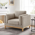 VANOMi 41.34 Oversized Accent Chair Upholstered Armchair with Solid Wood Legs Living Room Chairs with Wide Armrest Pads Reading Chair for Bedrooms Apartments Living Rooms Offices（Camel）