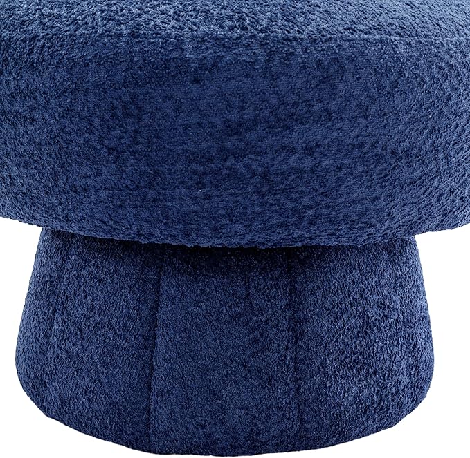 360 Degree Swivel Cuddle Barrel Accent Chairs Round Armchairs with Wide Upholstered Fluffy Fabric Chair for Living Room Bedroom Office Waiting Rooms (Navy B)