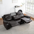 Naomi Home Katie Espresso Faux Leather Oversized Sofa Chaise Ultimate Comfort for Home Theater &amp Luxe Lounging Plush Cushioning Easy Assembly
