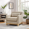 VANOMi Accent Chairs for Living Room Sherpa Oversize Accent Chair with Thick Cushion 31 Inch Comfy Chair for Bedroom Apartment Camel